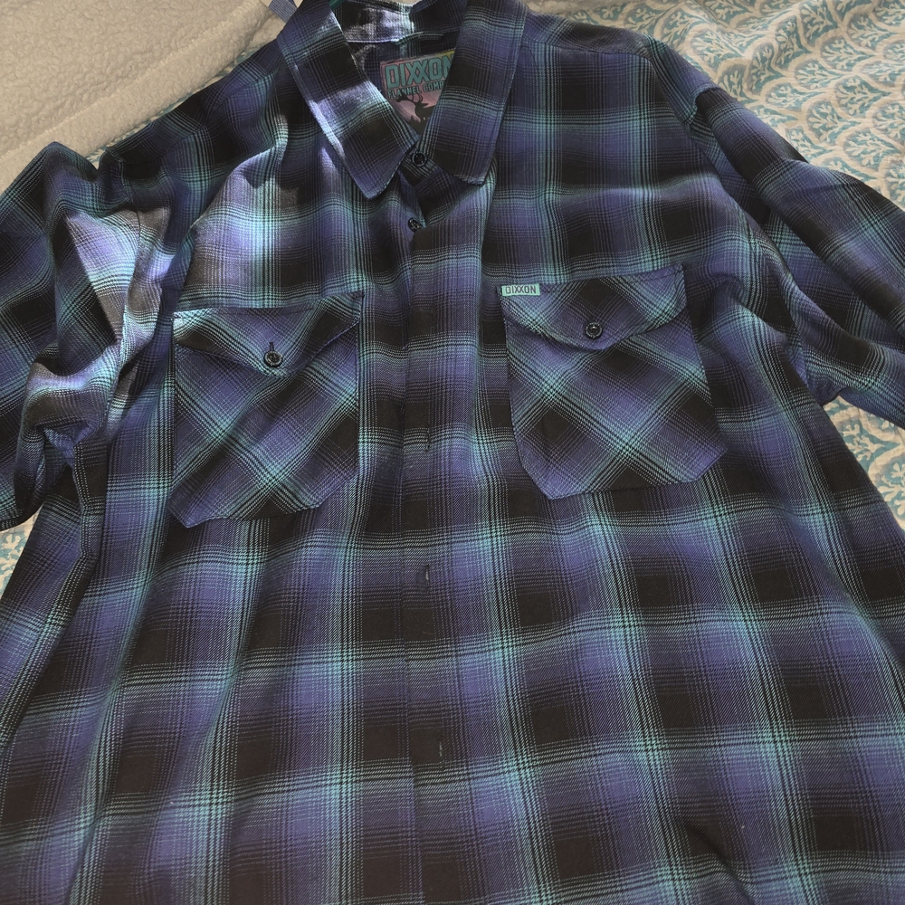 DIXXON Men's Purple and Black Checkered Shirt